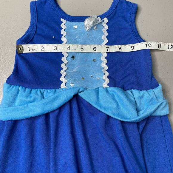 Muababy Disney Inspired Summer Dress Princess Cinderella Sleeveless Blue Cotton - Picture 7 of 8